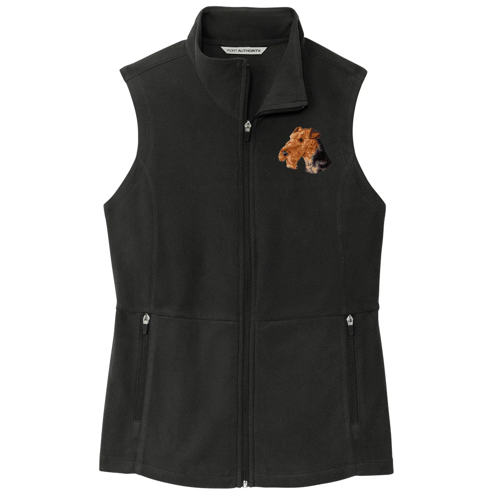 Airedale Terrier Embroidered Women's Fleece Vest - Image 3