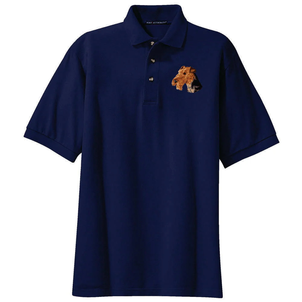 Airedale Terrier Embroidered Polo Shirt