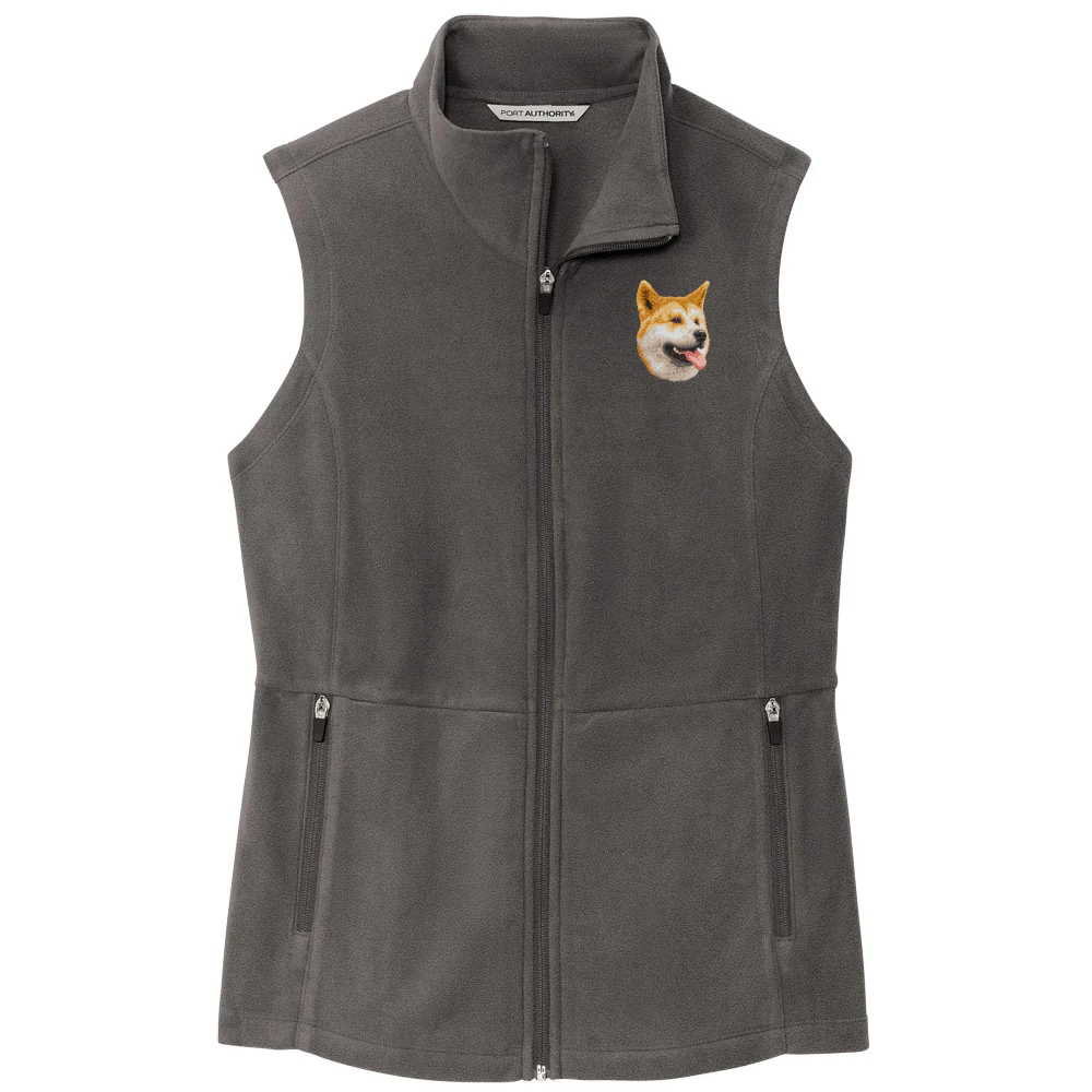 Akita Embroidered Women's Fleece Vest - Image 2