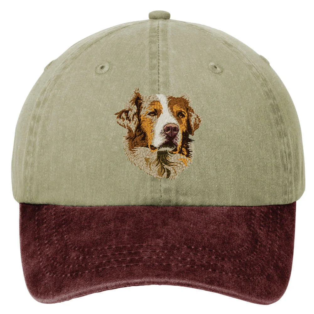 Australian Shepherd  Embroidered Two Tone Baseball Cap - Image 2