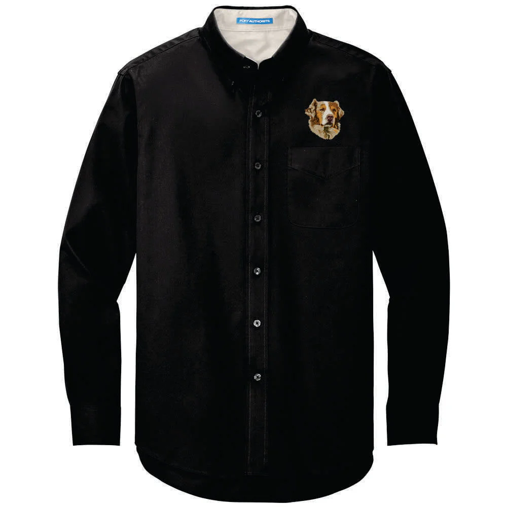 Australian Shepherd Embroidered Long Sleeve Button Up Shirt - Image 3