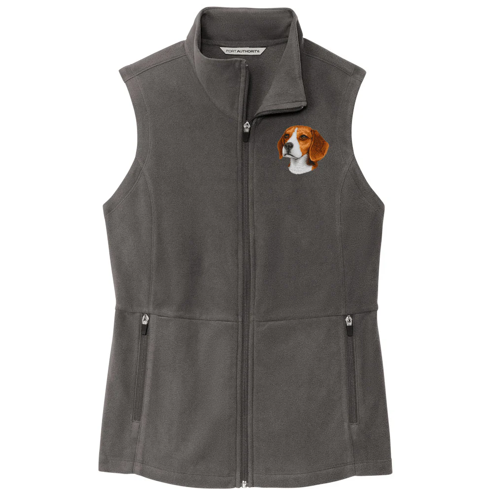 Beagle Embroidered Women's Fleece Vest - Image 2
