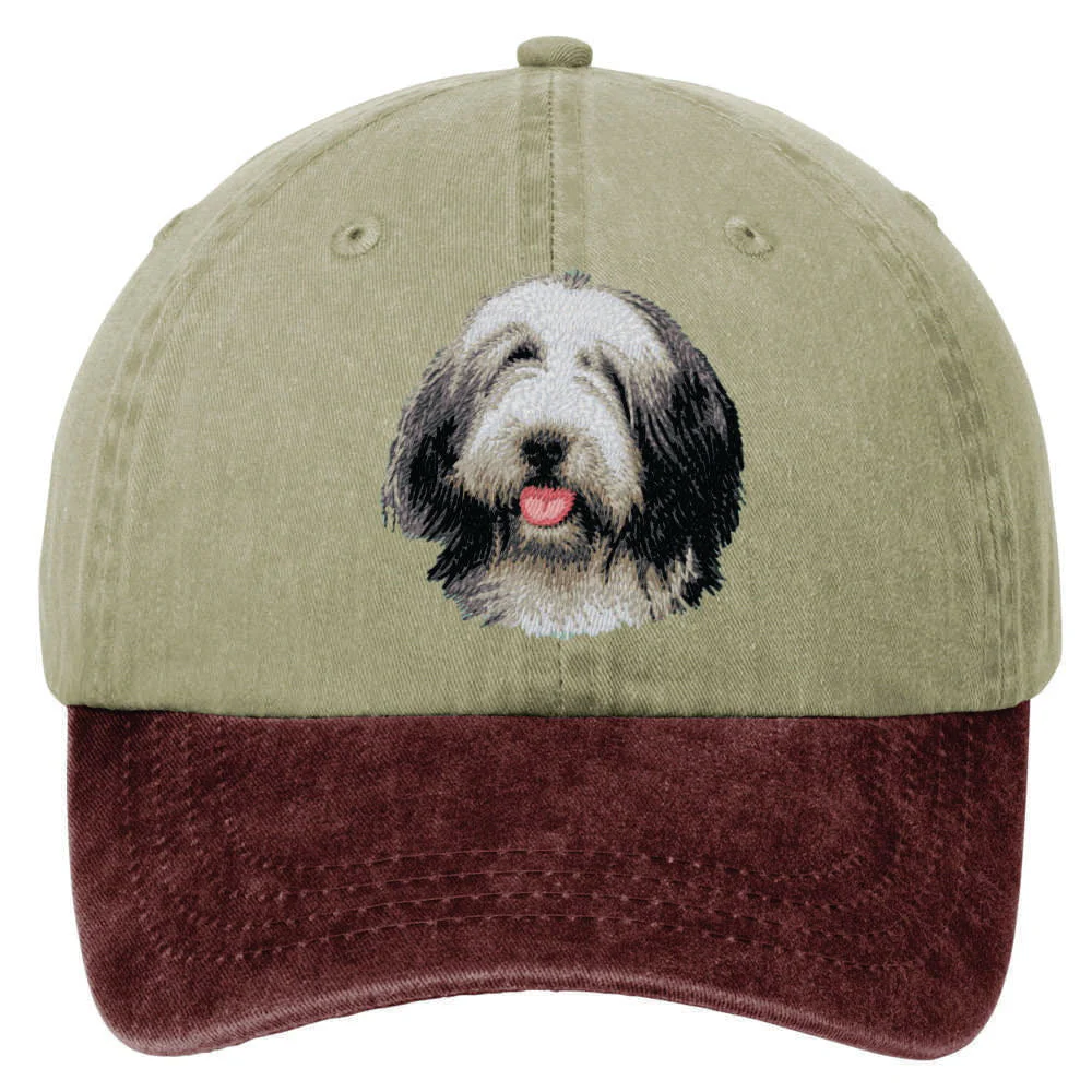 Bearded Collie  Embroidered Two Tone Baseball Cap - Image 2