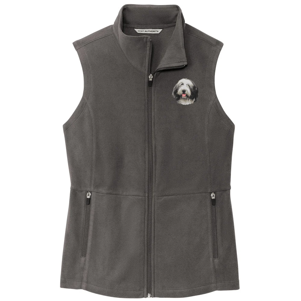Bearded Collie Embroidered Women's Fleece Vest - Image 2
