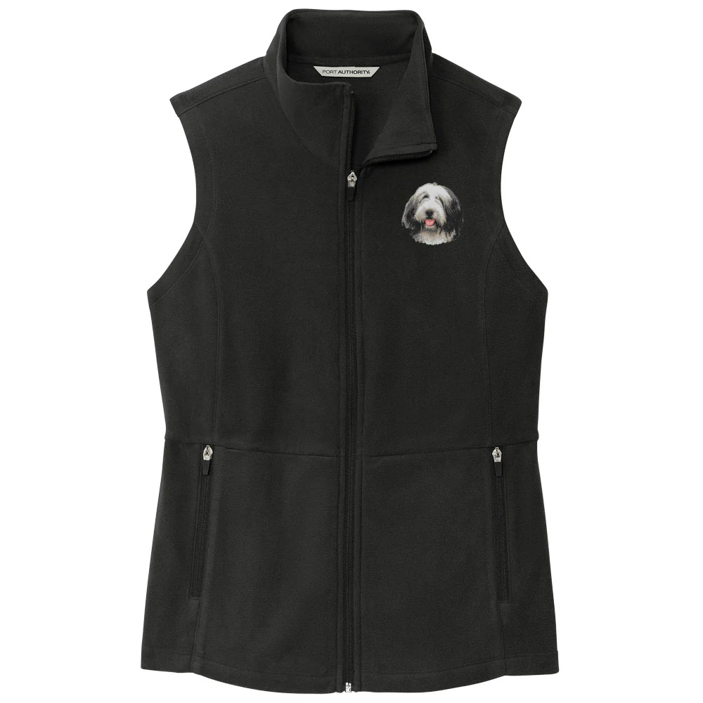 Bearded Collie Embroidered Women's Fleece Vest - Image 3