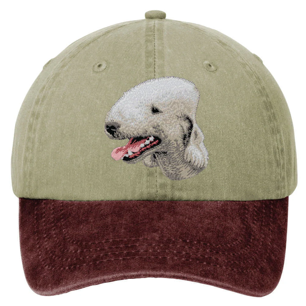 Bedlington Terrier  Embroidered Two Tone Baseball Cap - Image 2