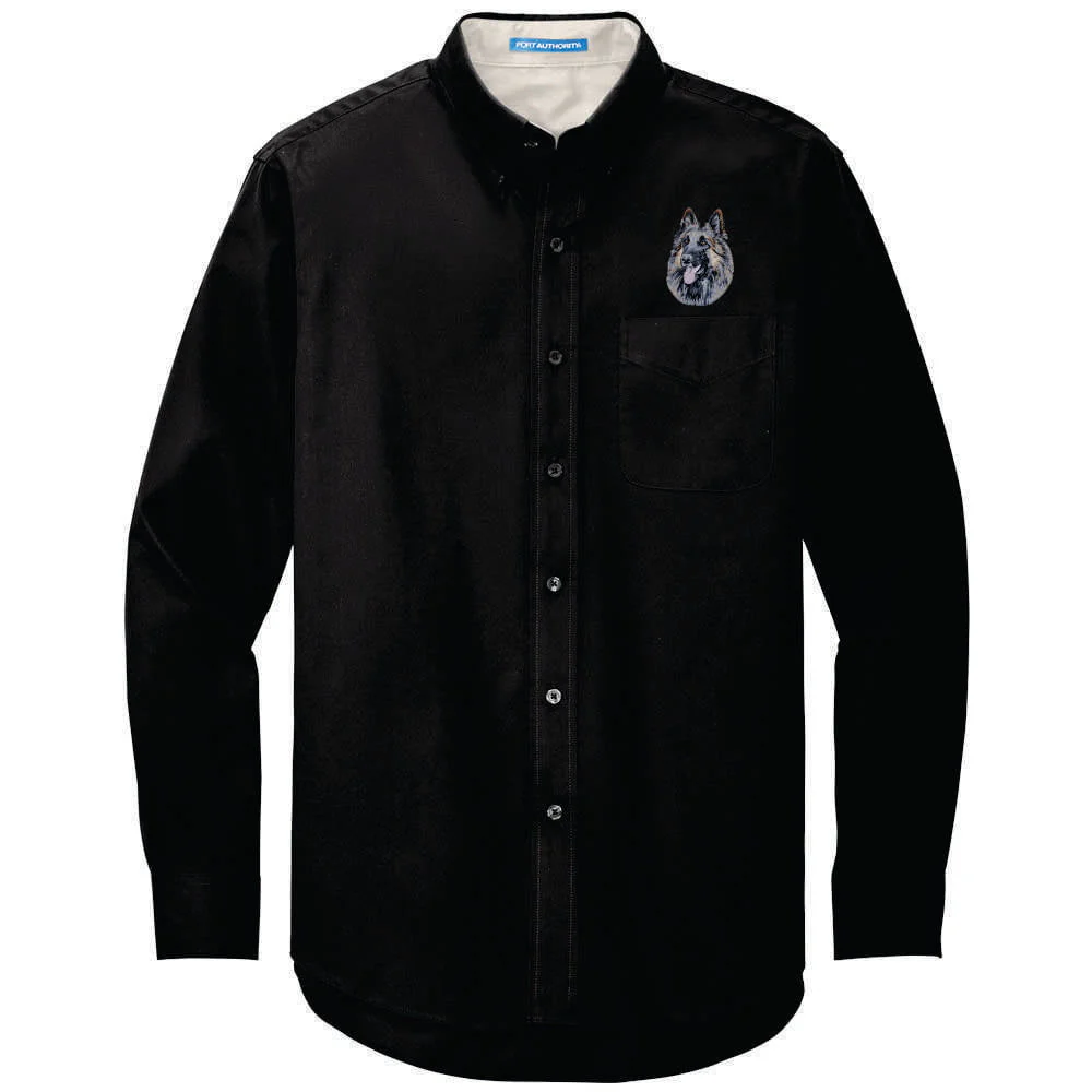Belgian Tervuren Embroidered Long Sleeve Button Up Shirt - Image 7