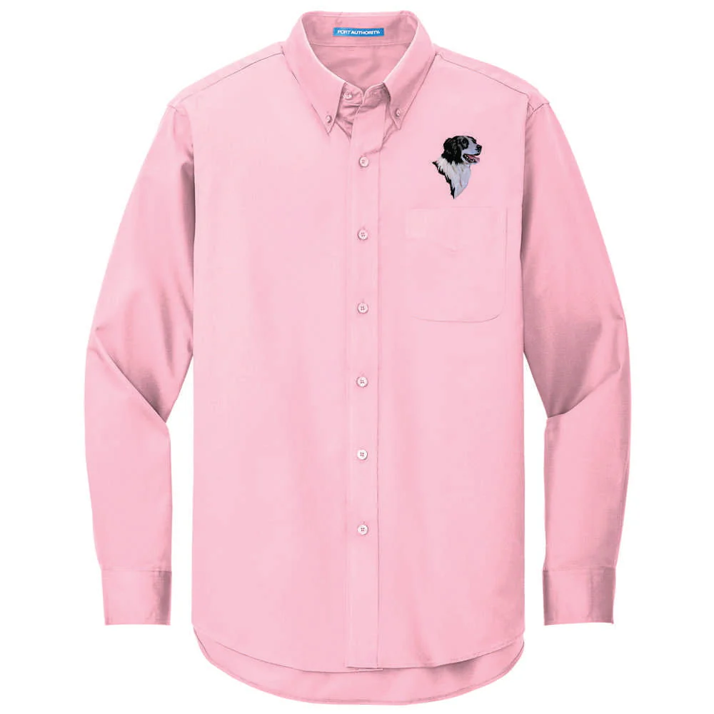 Border Collie Embroidered Long Sleeve Button Up Shirt - Image 4