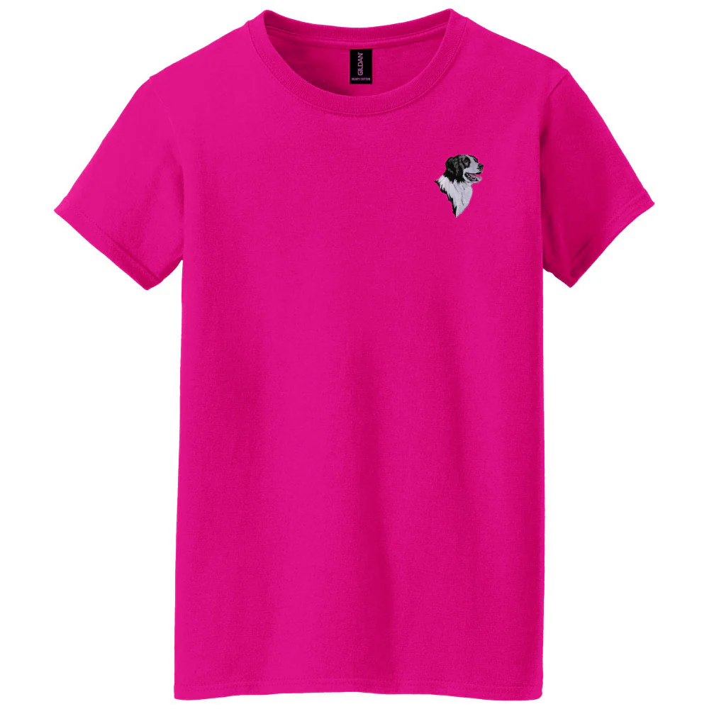 Border Collie Embroidered Women's T-Shirt