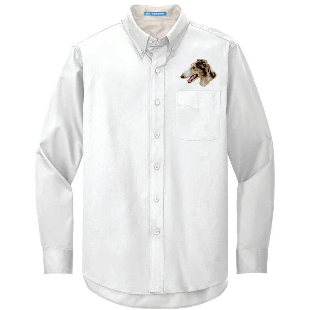 Borzoi Embroidered Long Sleeve Button Up Shirt - Image 2