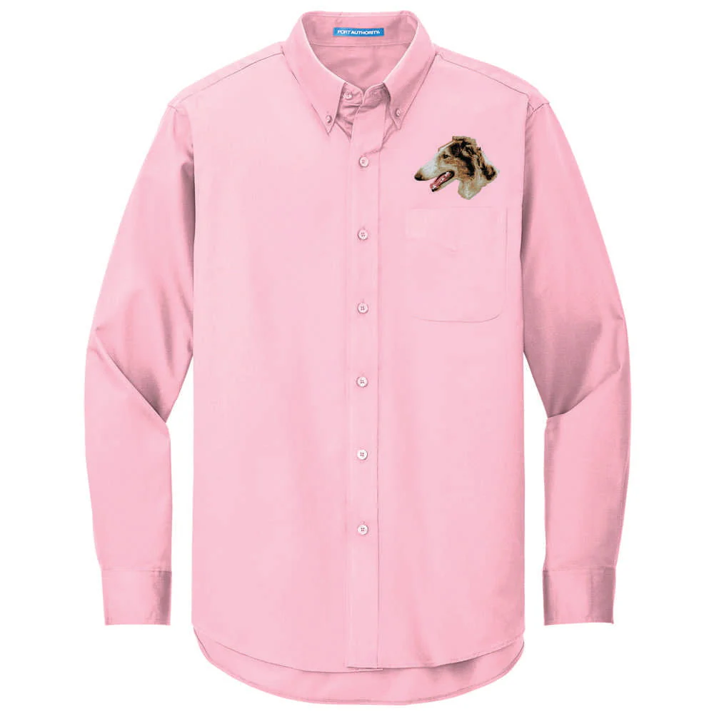 Borzoi Embroidered Long Sleeve Button Up Shirt - Image 4