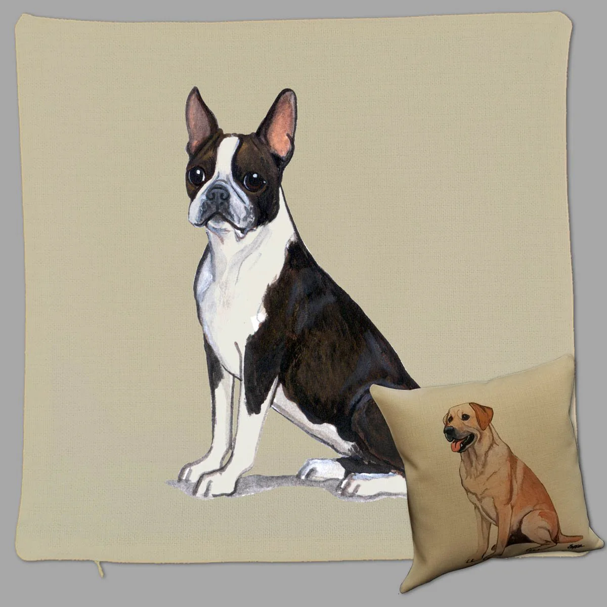Boston Terrier Pillow Cover