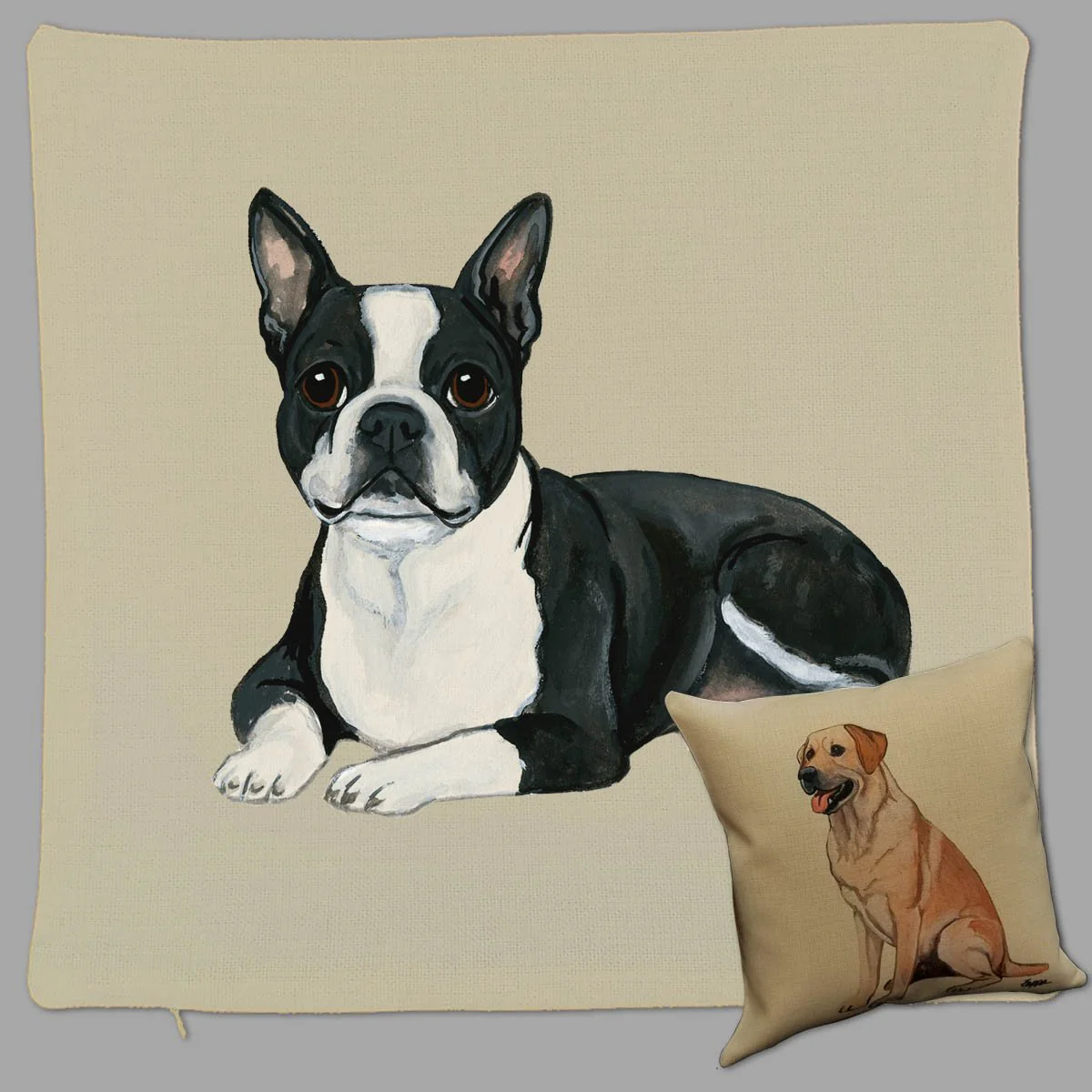 Boston Terrier Pillow Cover - Image 2