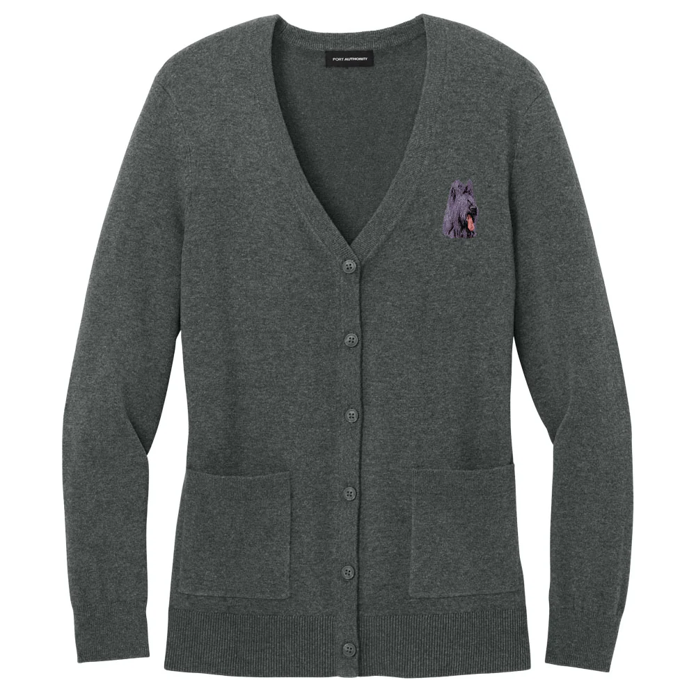 Briard Embroidered Button-Up Cardigan Sweater