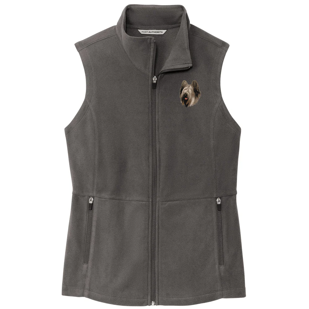 Briard Embroidered Women's Fleece Vest - Image 4