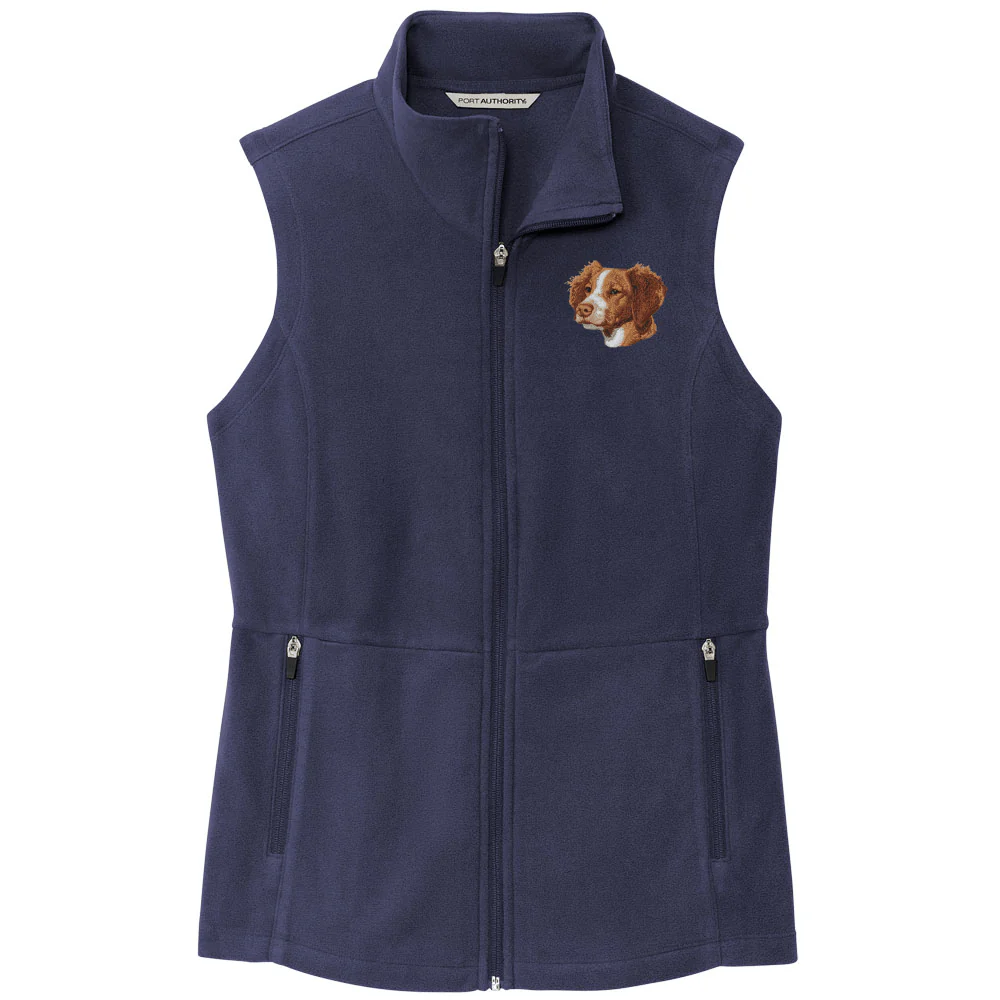 Brittany Embroidered Women's Fleece Vest