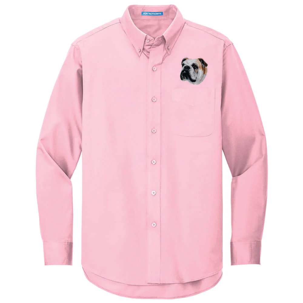 Bulldog Embroidered Long Sleeve Button Up Shirt - Image 4