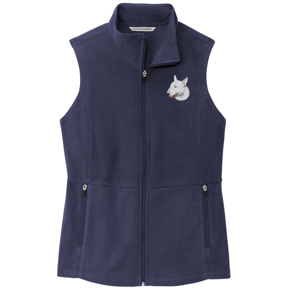 Bull Terrier Embroidered Women's Fleece Vest