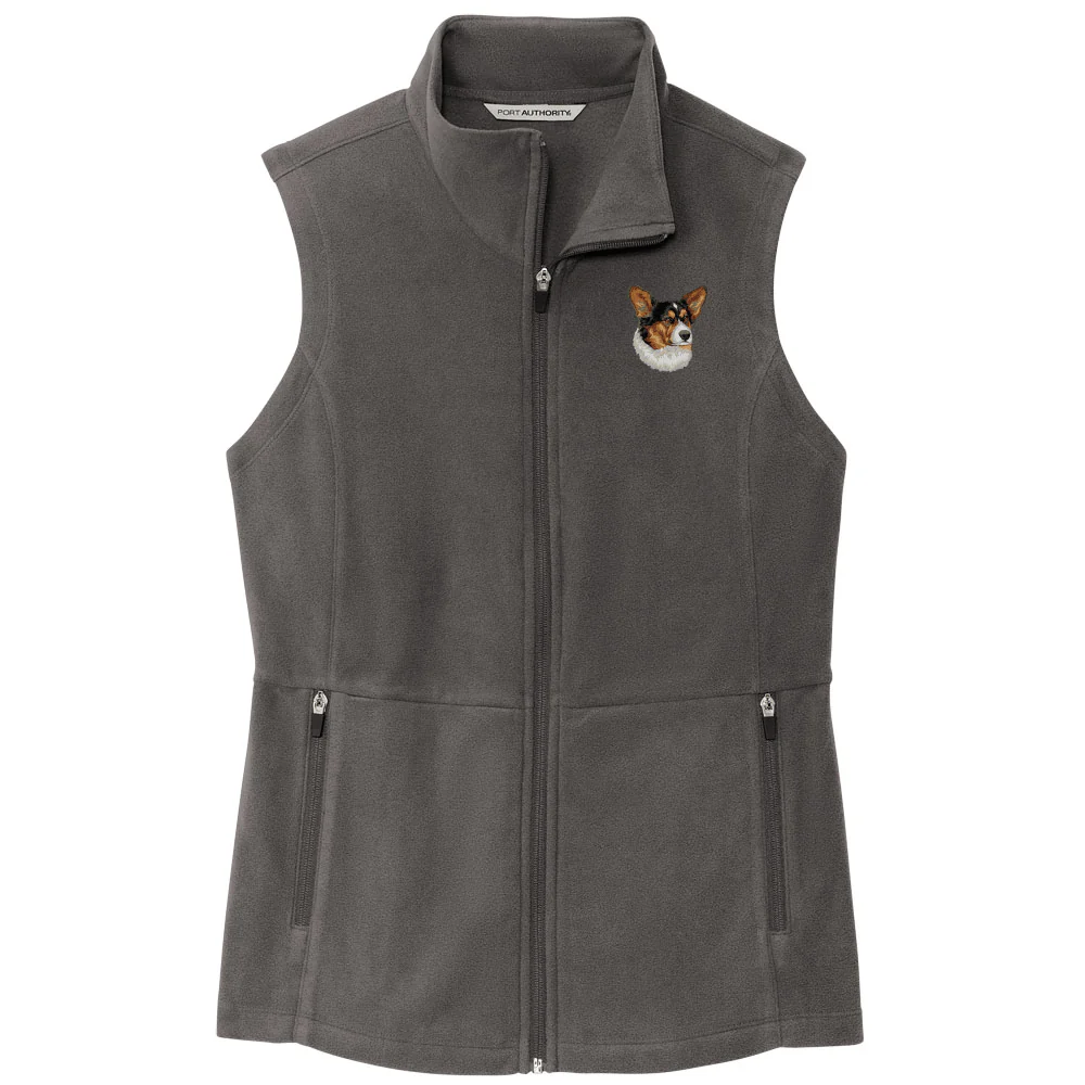 Cardigan Welsh Corgi Embroidered Women's Fleece Vest - Image 2
