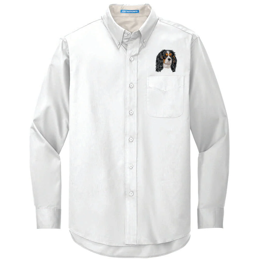 Cavalier King Charles Spaniel Embroidered Long Sleeve Button Up Shirt - Image 10