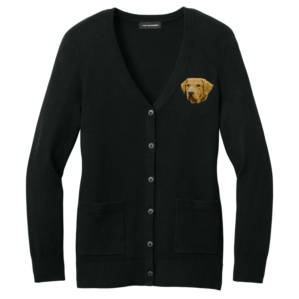 Chesapeake Bay Retriever Embroidered Button-Up Cardigan Sweater - Image 3