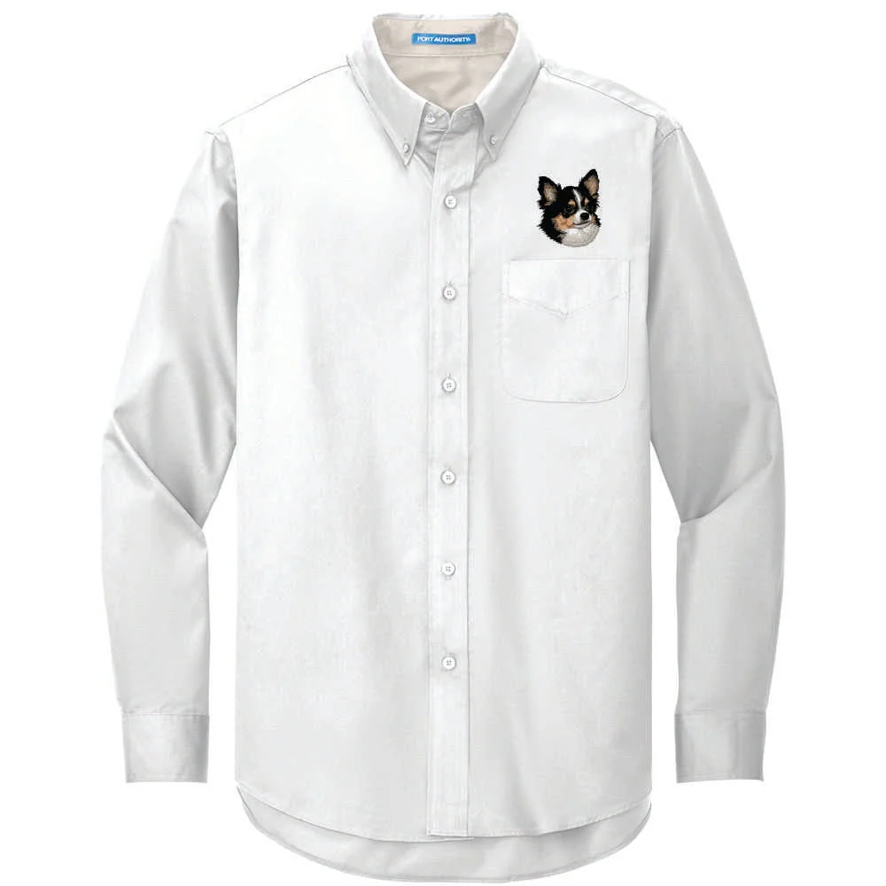 Chihuahua Embroidered Long Sleeve Button Up Shirt - Image 10