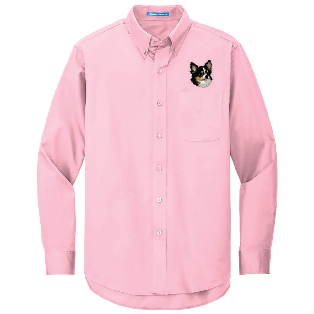 Chihuahua Embroidered Long Sleeve Button Up Shirt - Image 12