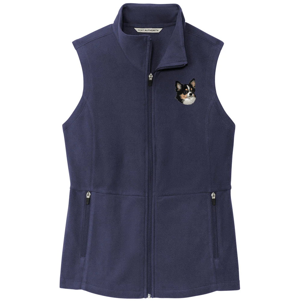 Chihuahua Embroidered Women's Fleece Vest - Image 2