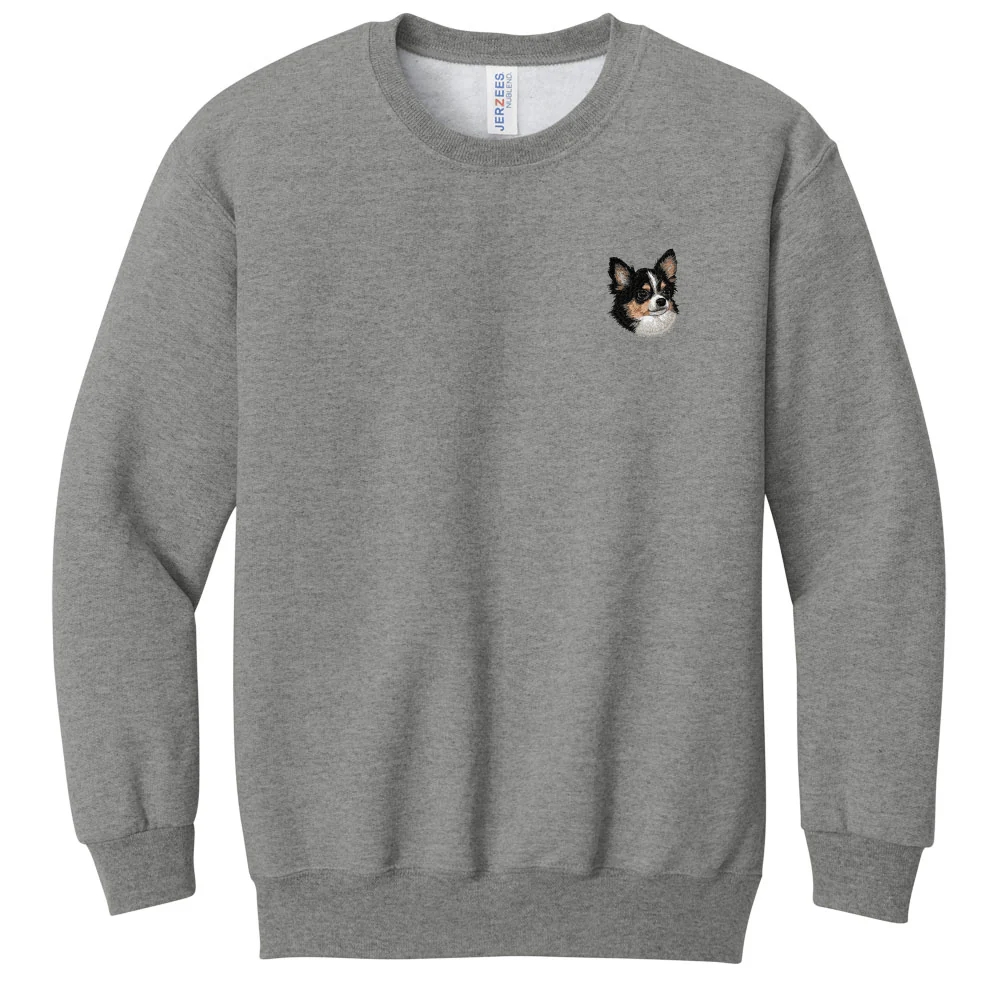 Chihuahua Embroidered Youth Crewneck Sweatshirt - Image 2