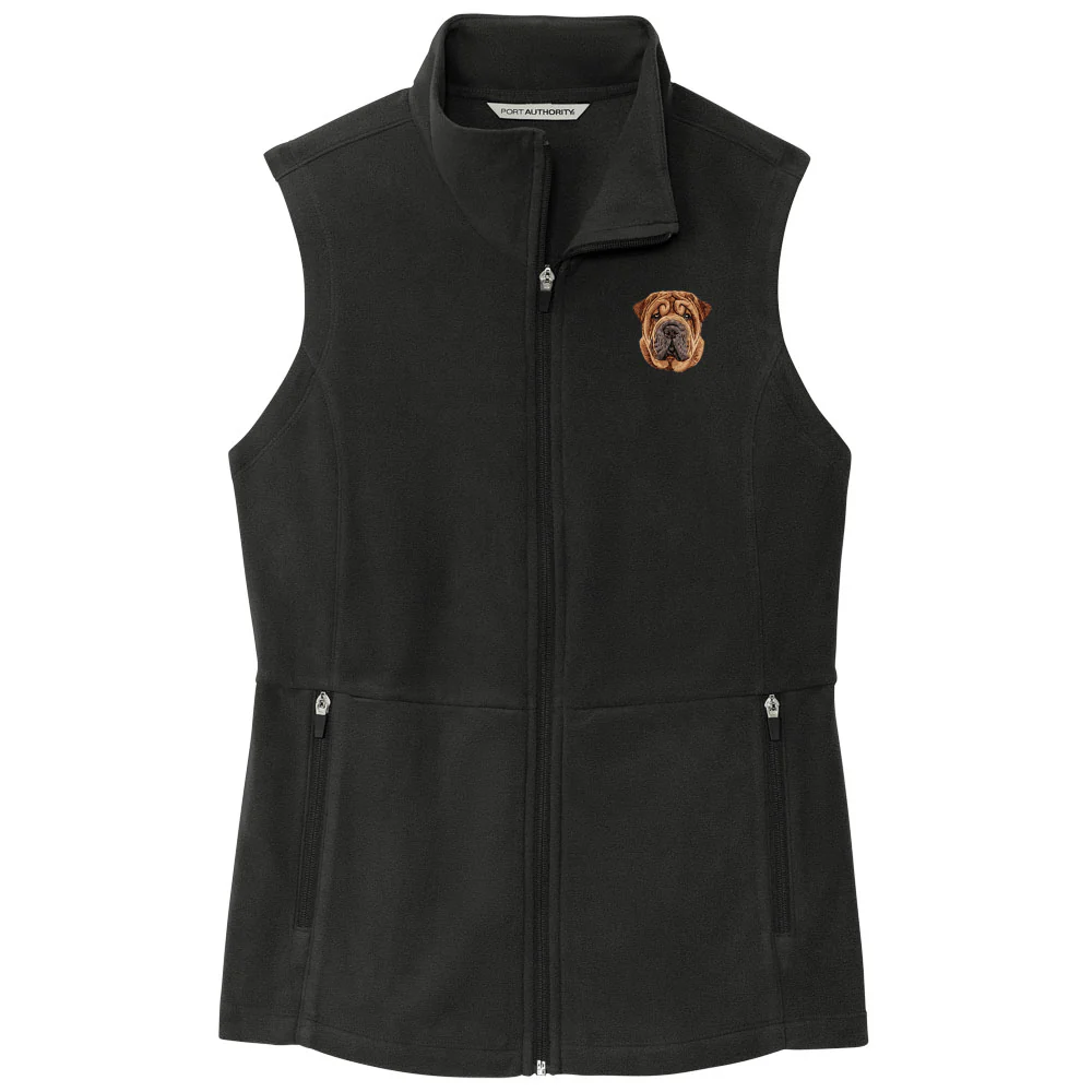 Chinese Shar-Pei Embroidered Women's Fleece Vest - Image 6