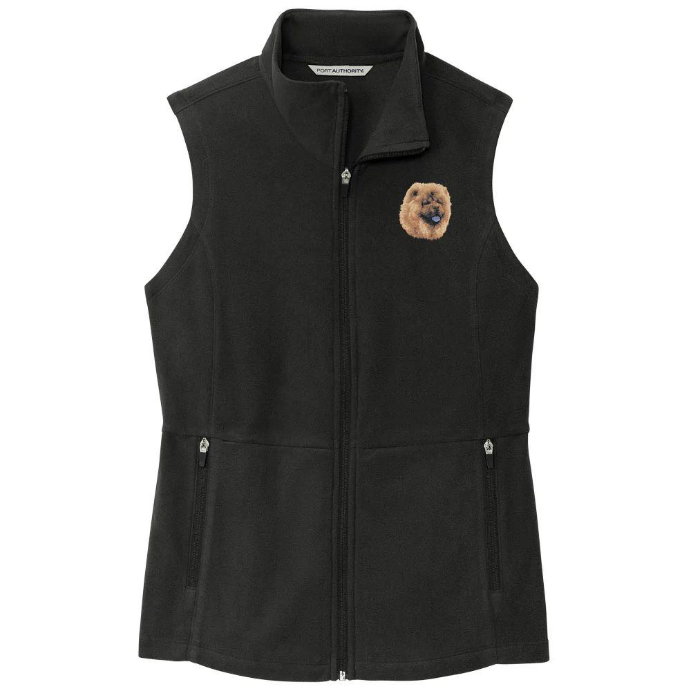 Chow Chow Embroidered Women's Fleece Vest - Image 3