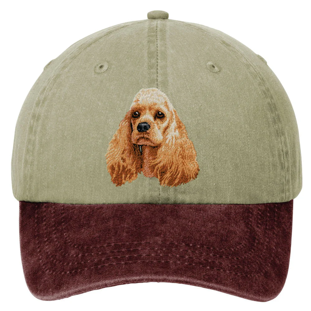 Cocker Spaniel  Embroidered Two Tone Baseball Cap - Image 3