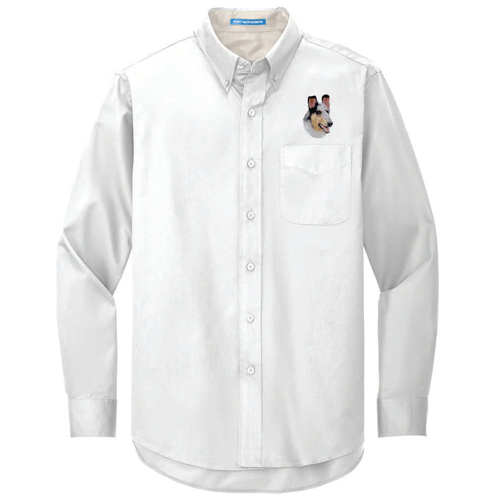 Collie Embroidered Long Sleeve Button Up Shirt - Image 2