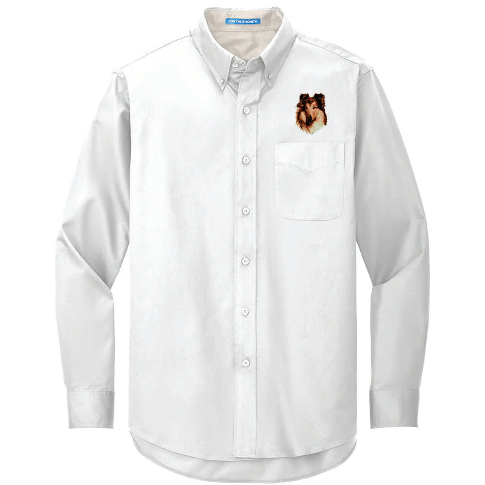 Collie Embroidered Long Sleeve Button Up Shirt - Image 6