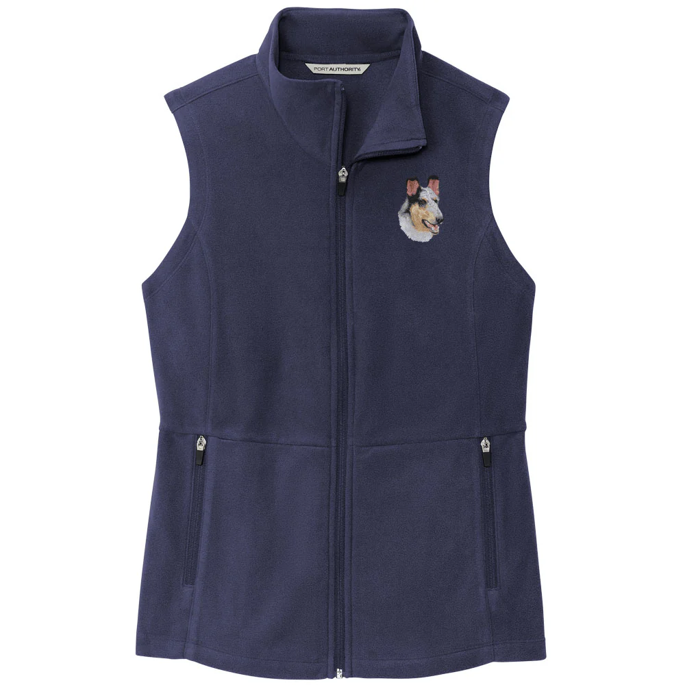 Collie Embroidered Women's Fleece Vest