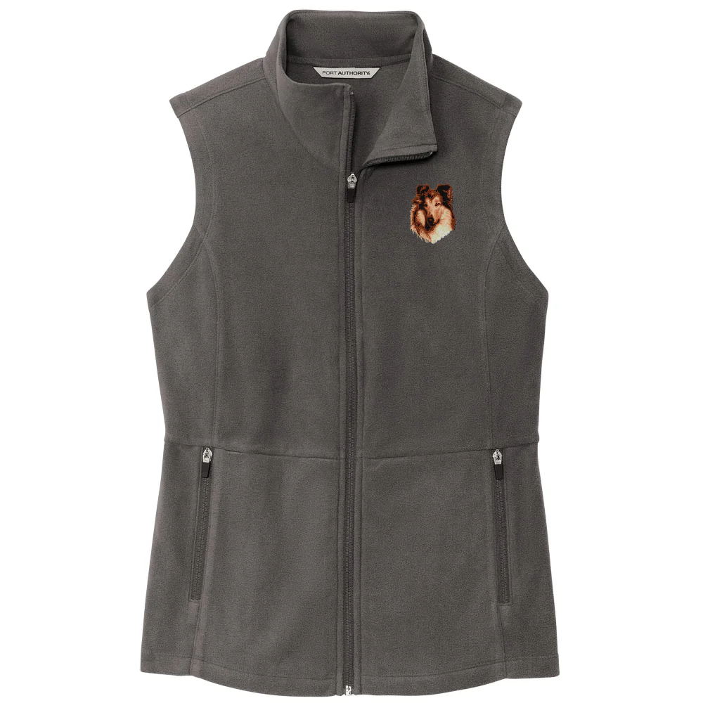 Collie Embroidered Women's Fleece Vest - Image 5