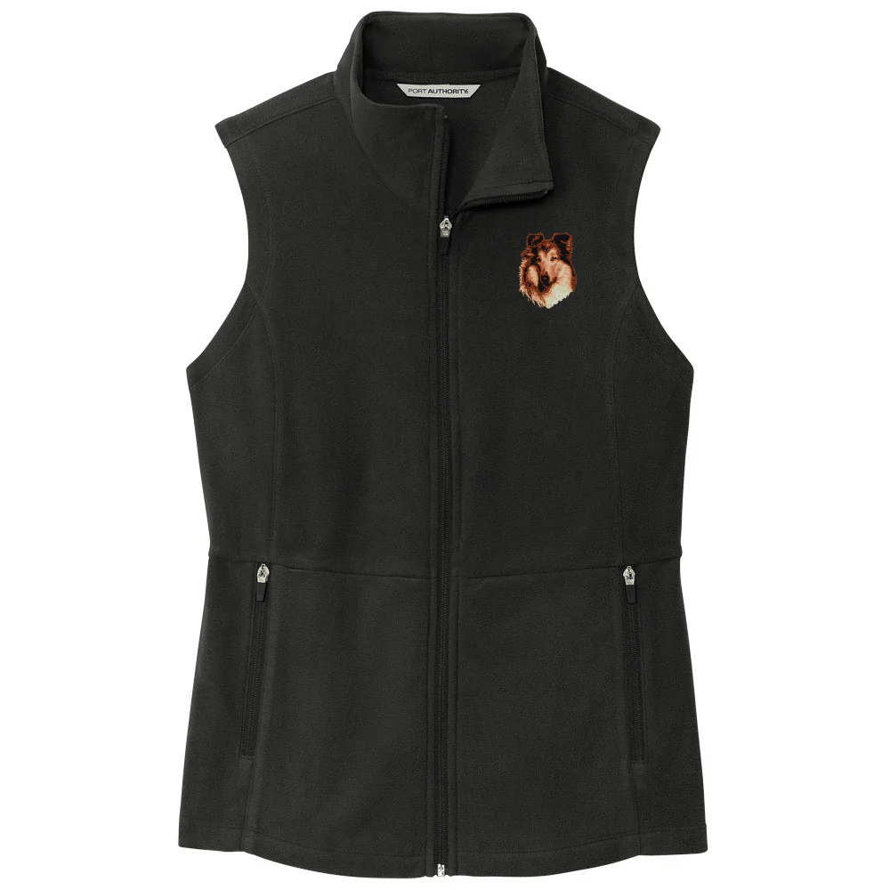Collie Embroidered Women's Fleece Vest - Image 8
