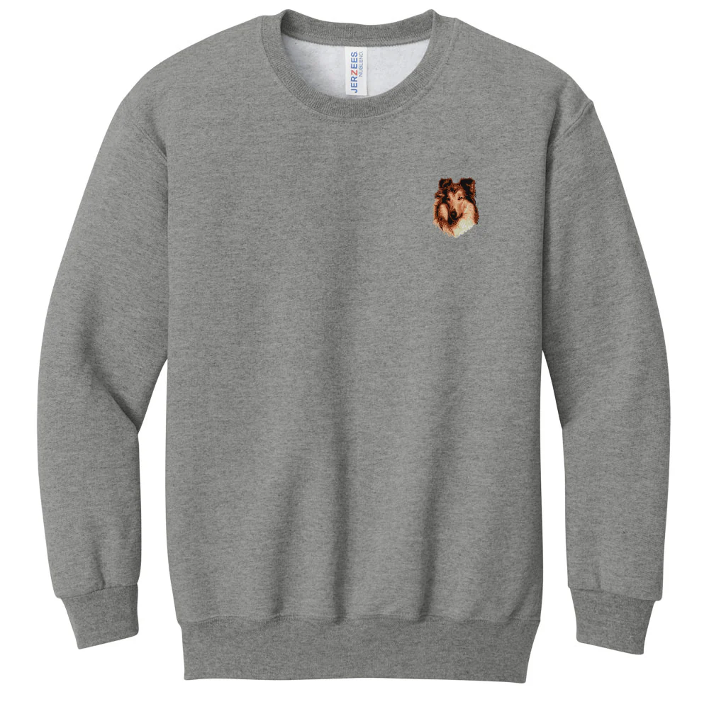 Collie Embroidered Youth Crewneck Sweatshirt - Image 2