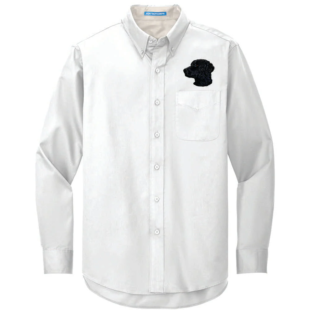 Curly-Coated Retriever Embroidered Long Sleeve Button Up Shirt - Image 2