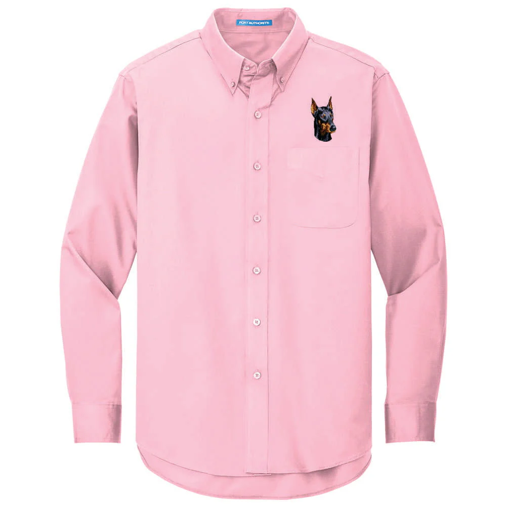 Doberman Pinscher Embroidered Long Sleeve Button Up Shirt - Image 4