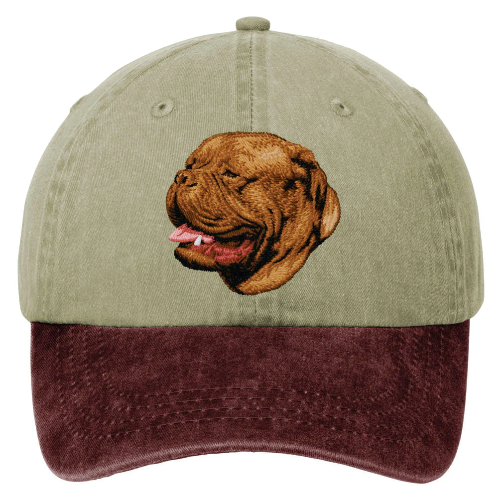 Dogue de Bordeaux  Embroidered Two Tone Baseball Cap - Image 2