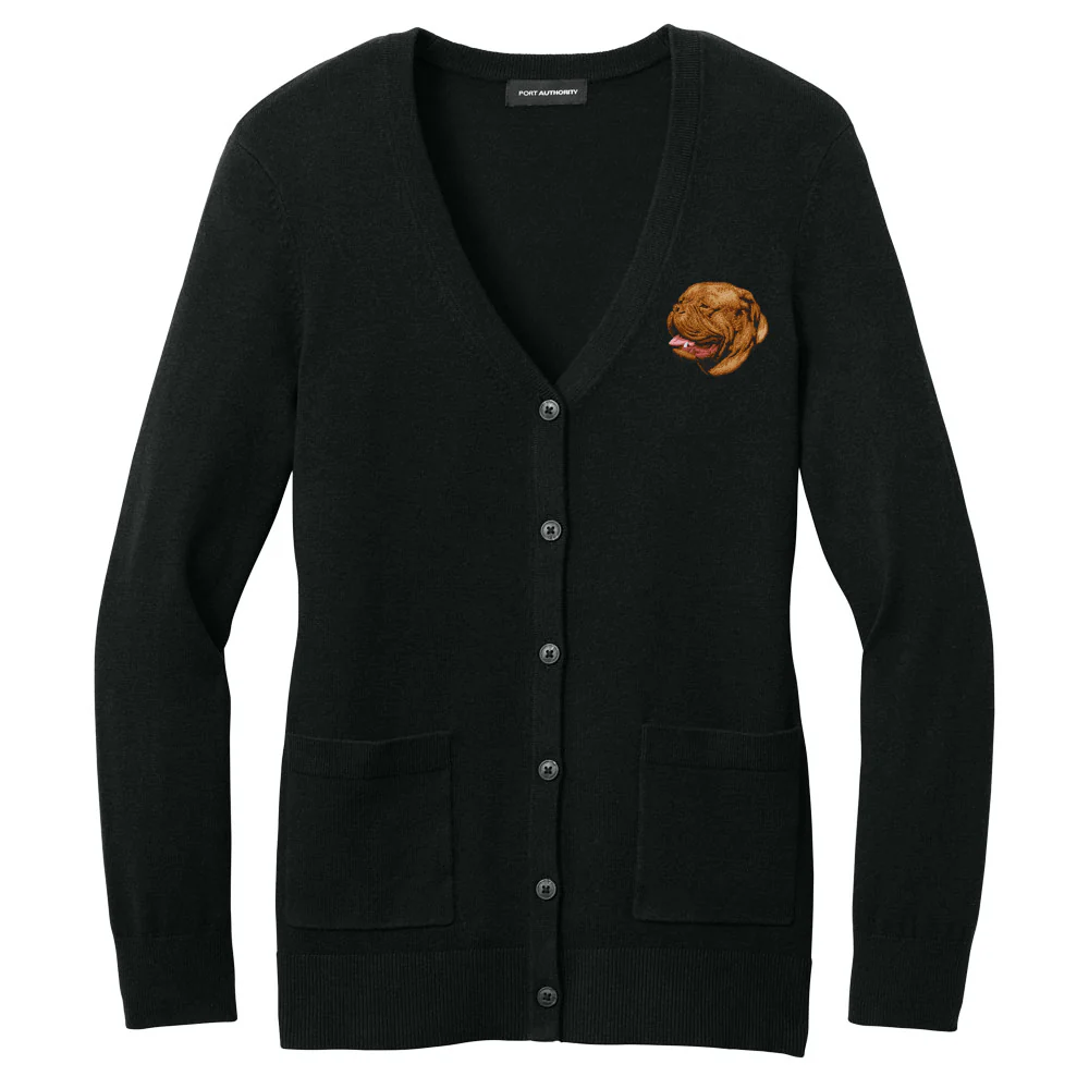Dogue de Bordeaux Embroidered Button-Up Cardigan Sweater - Image 2
