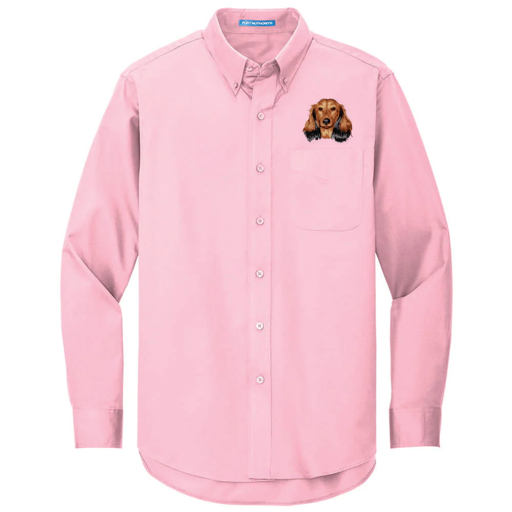 Dachshund Embroidered Long Sleeve Button Up Shirt - Image 4