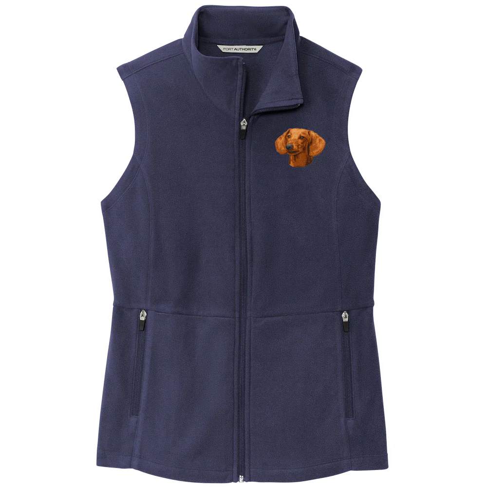 Dachshund Embroidered Women's Fleece Vest - Image 2