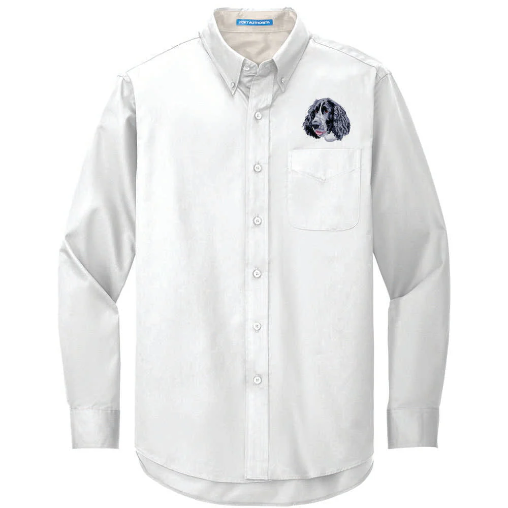 English Springer Spaniel Embroidered Long Sleeve Button Up Shirt - Image 2