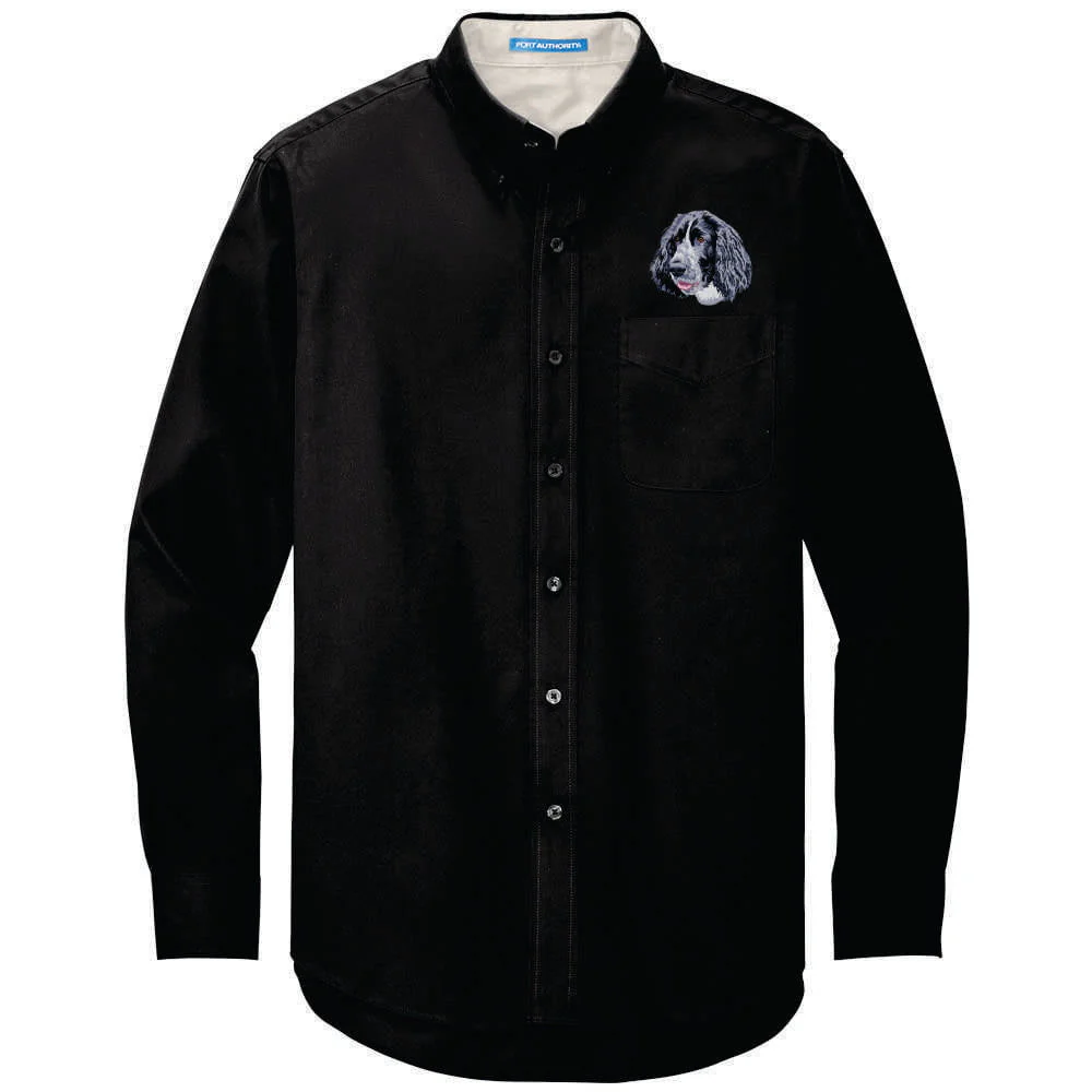 English Springer Spaniel Embroidered Long Sleeve Button Up Shirt - Image 3