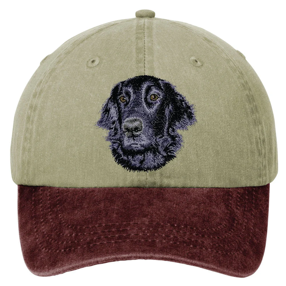 Flat-Coated Retriever  Embroidered Two Tone Baseball Cap - Image 2