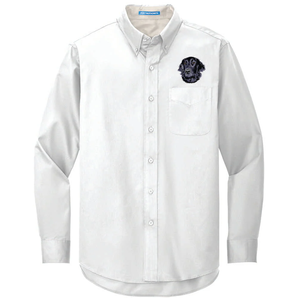 Flat-Coated Retriever Embroidered Long Sleeve Button Up Shirt - Image 2