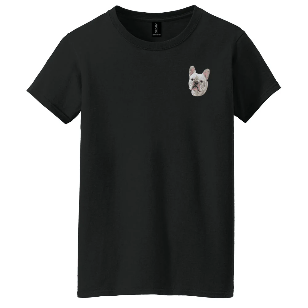 French Bulldog Embroidered Women's T-Shirt - Image 6