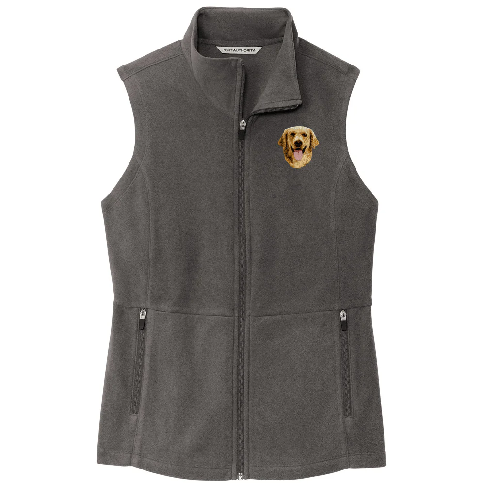 Golden Retriever Embroidered Women's Fleece Vest - Image 2